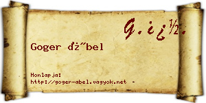 Goger Ábel névjegykártya